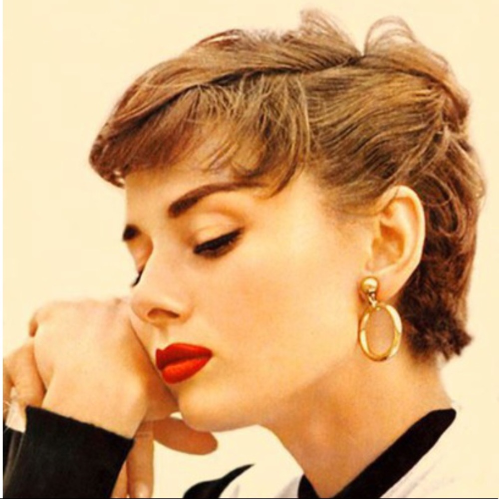 Gold Doorknocker hoop earrings